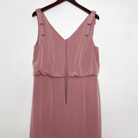 Adrianna Papell Pink Sleeveless Long Cowl Neck Gown Size 16 - Picture 9 of 12